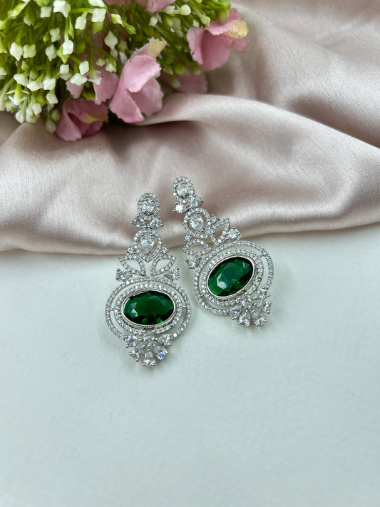 Palak Earrings : Emerald