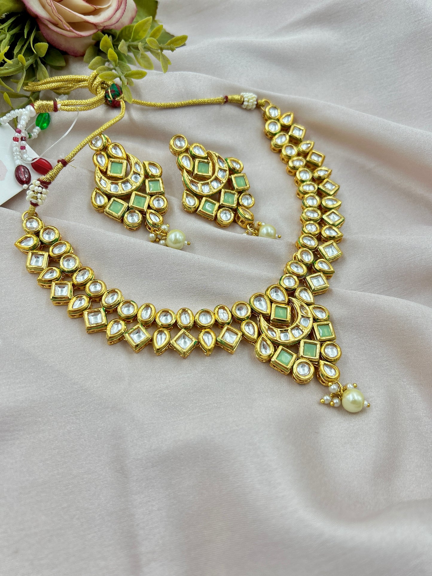 Kavita Kundan Necklace : Mint