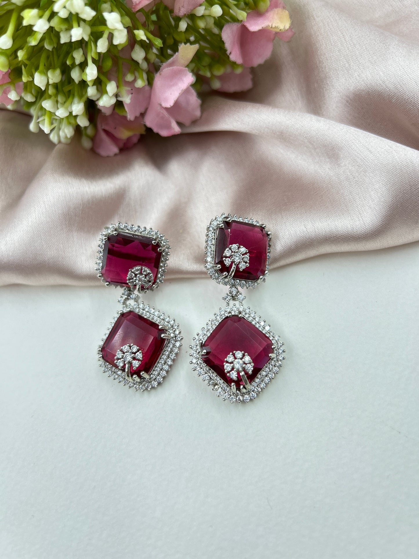 Swish Earrings : Ruby