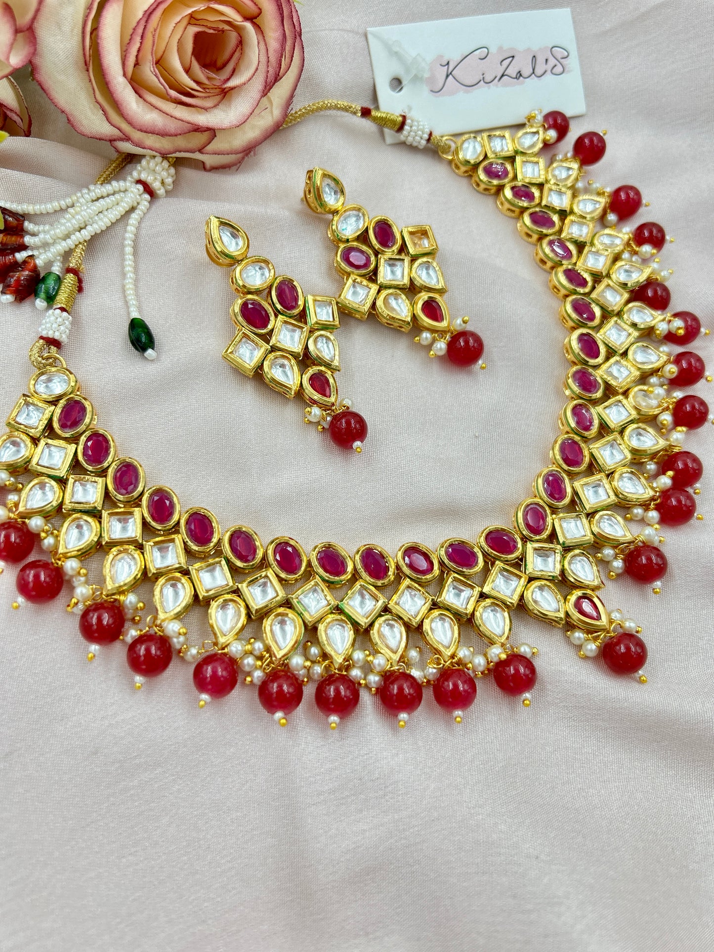 Kamini Kundan Necklace : Ruby