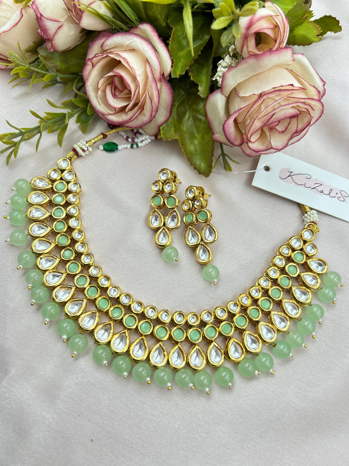 Sunitha Kundan Necklace : Mint