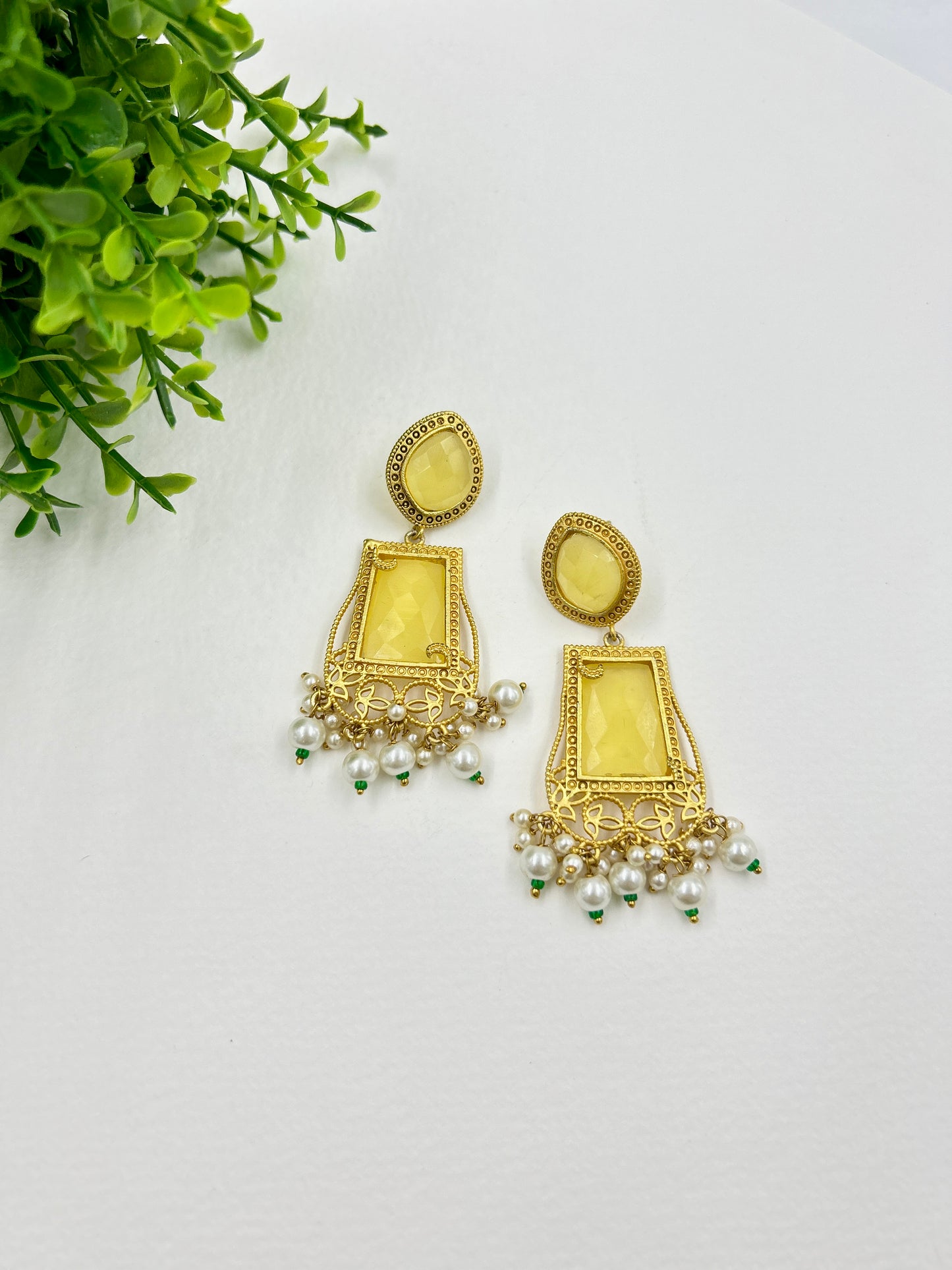 Mira Earrings : Yellow
