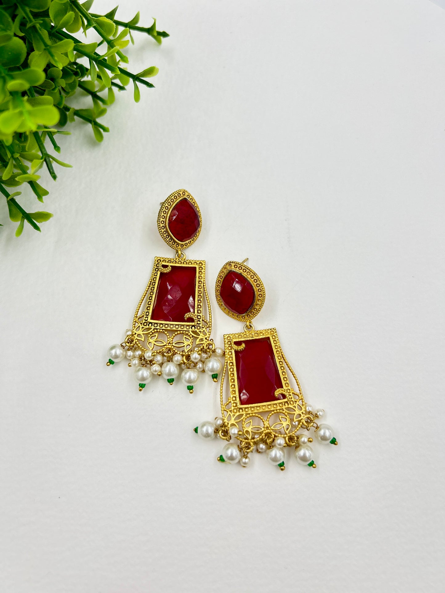Mira Earrings : Red