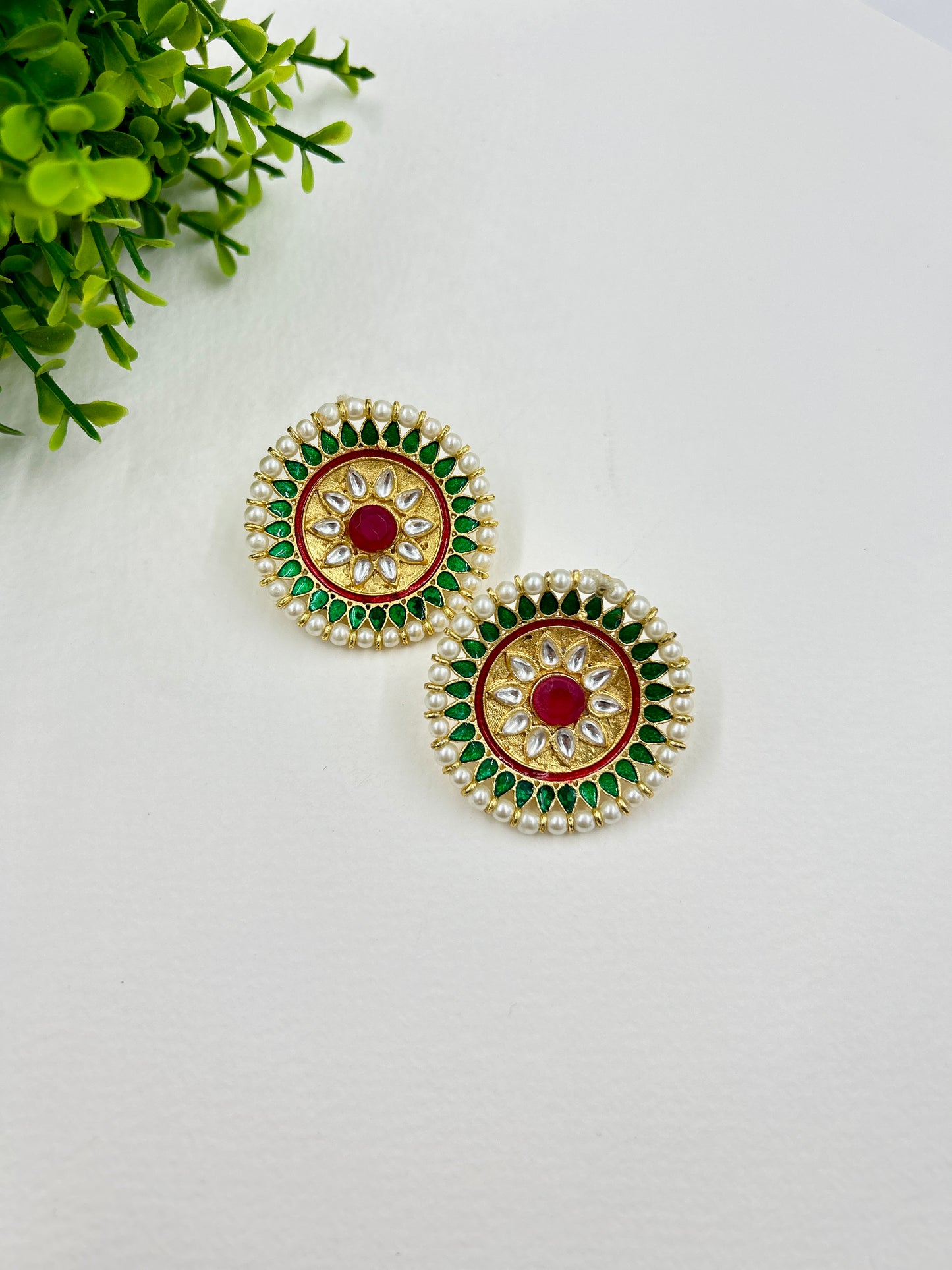 Rani Studs : Green