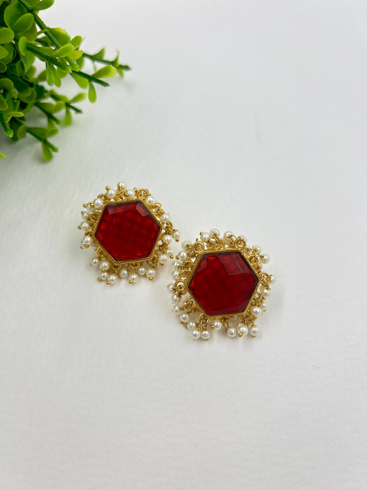 Mishti Studs : Red