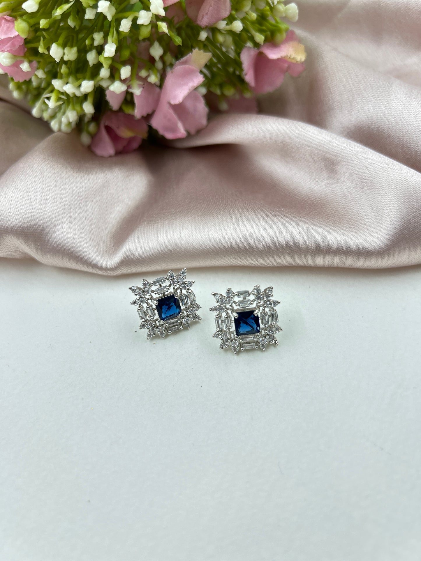 Myna Studs : Navy Blue