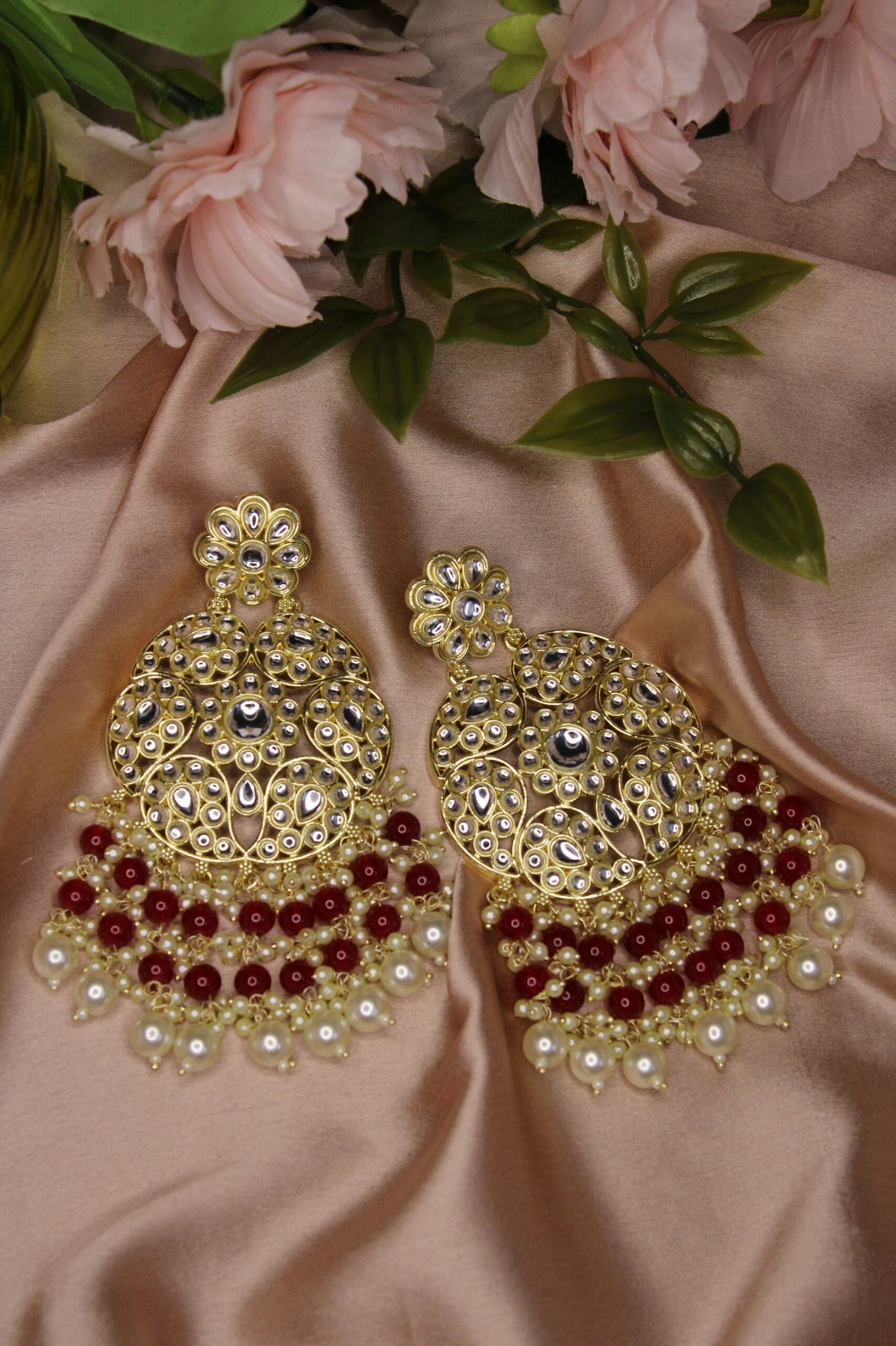 Aalina: Earrings - Red