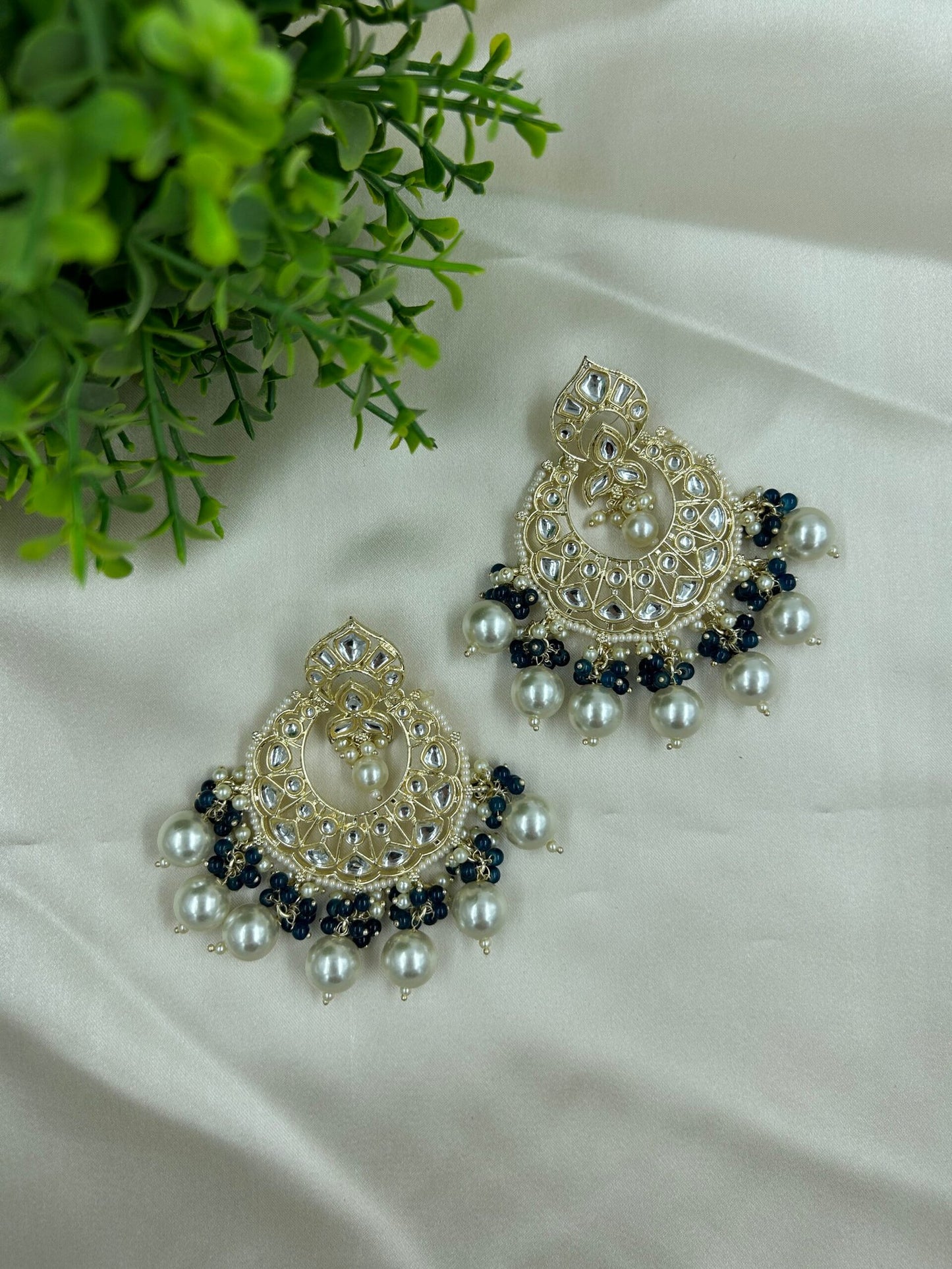 Vaanya Earrings - Navy Blue