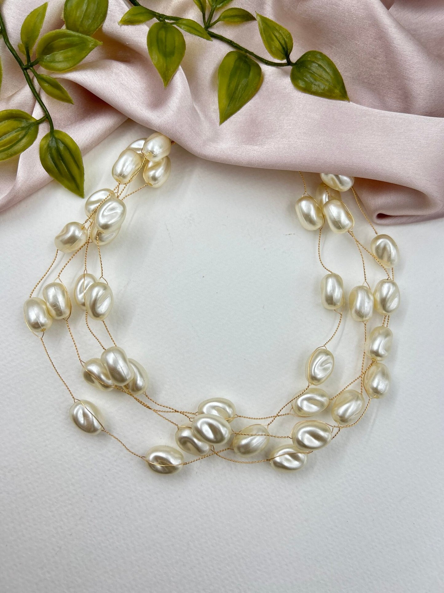 Gemma Four Line Pearl Neck Piece