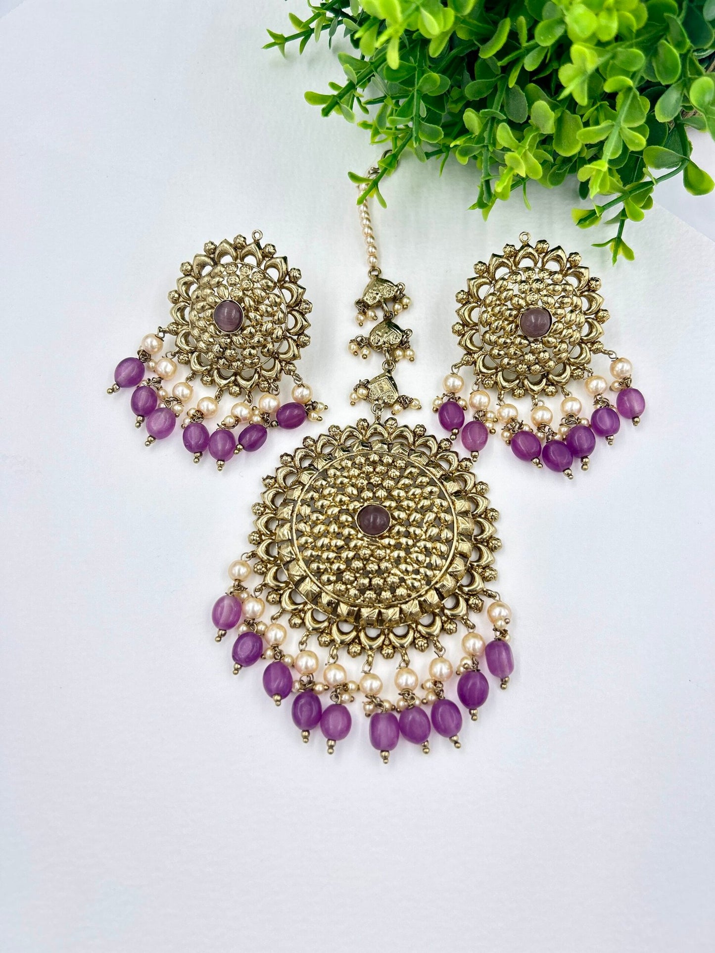 Preet Teeka Set : Lavender