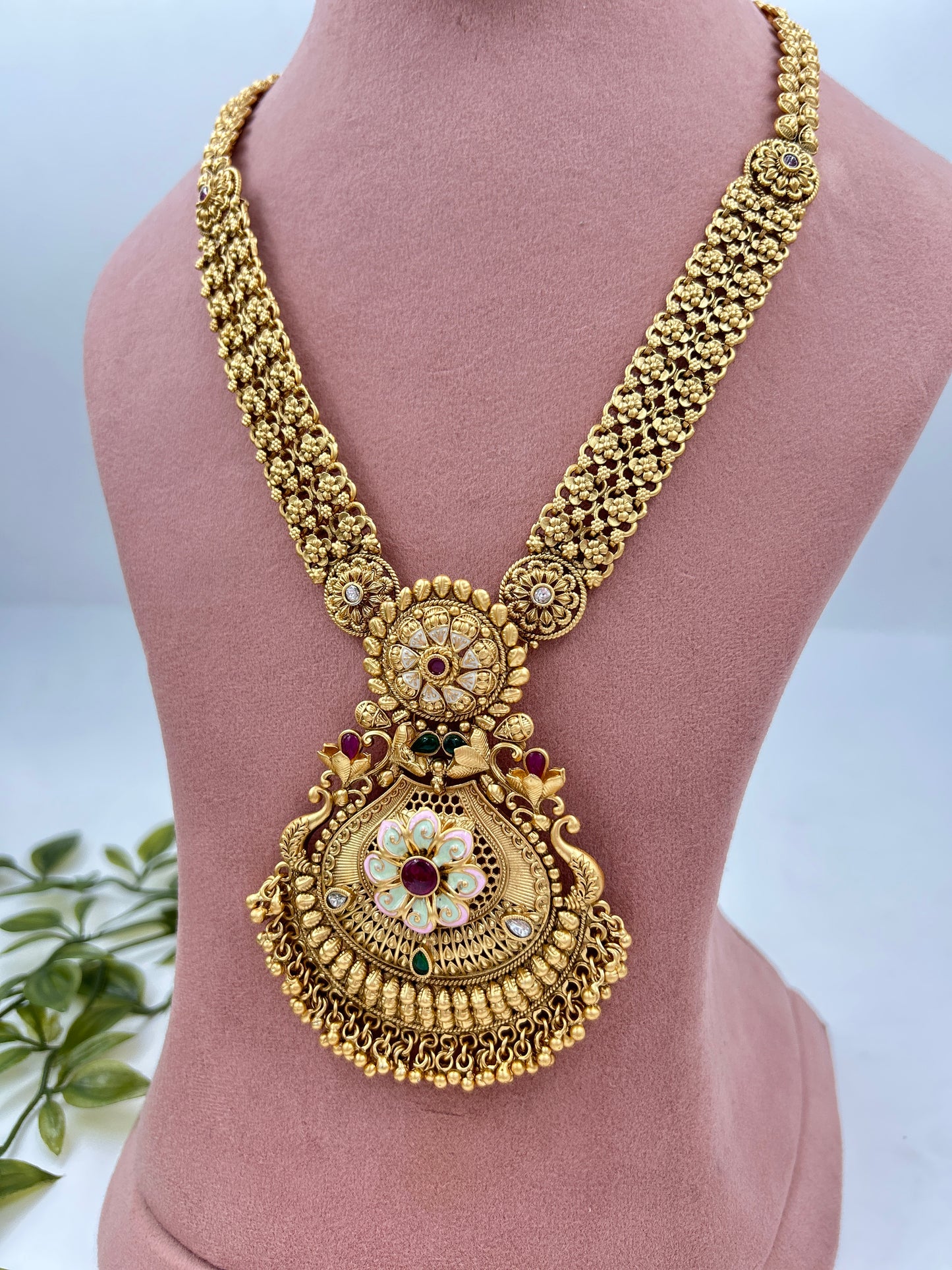 Anika Gold Antique Long Necklace