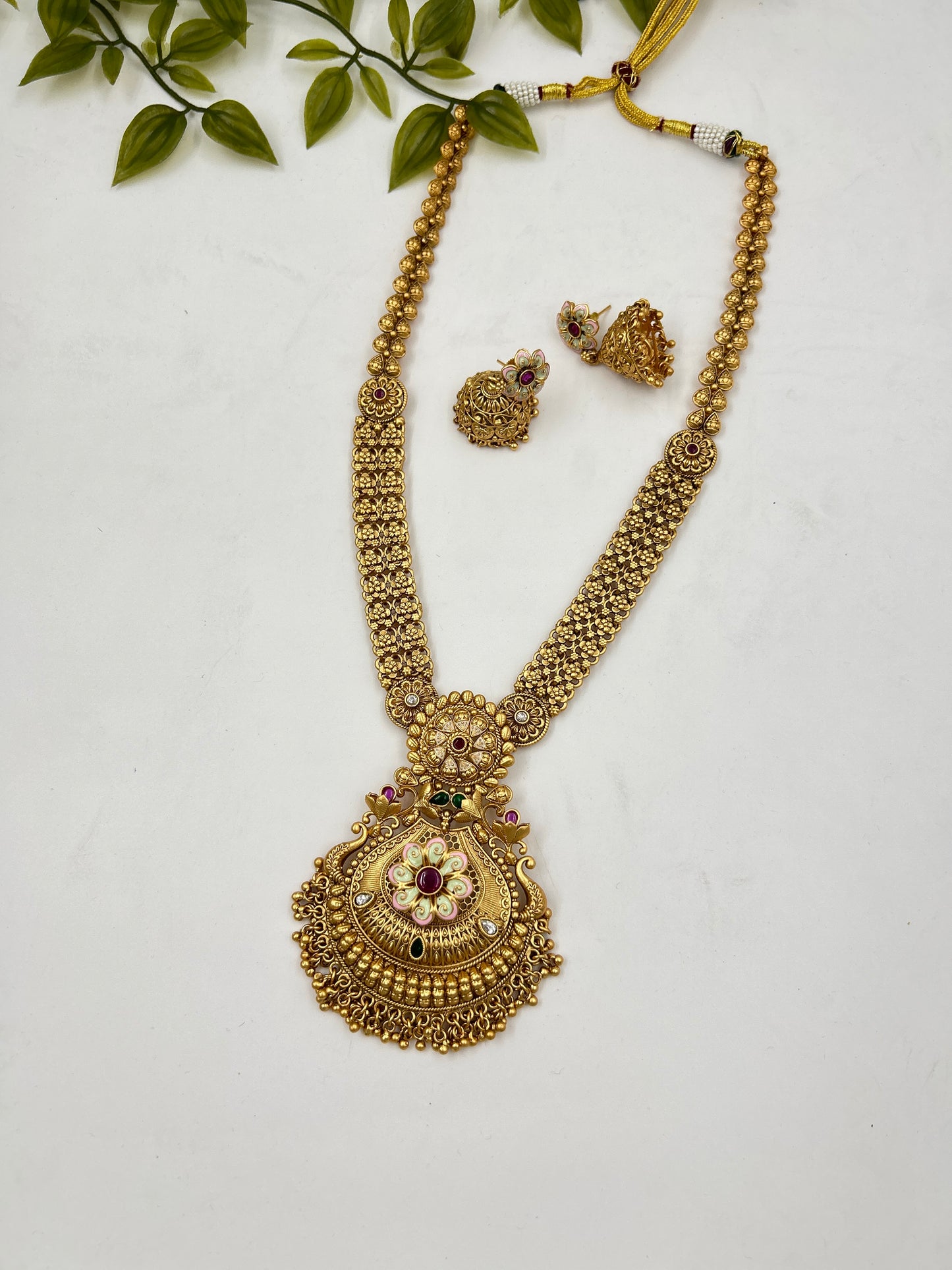 Anika Gold Antique Long Necklace