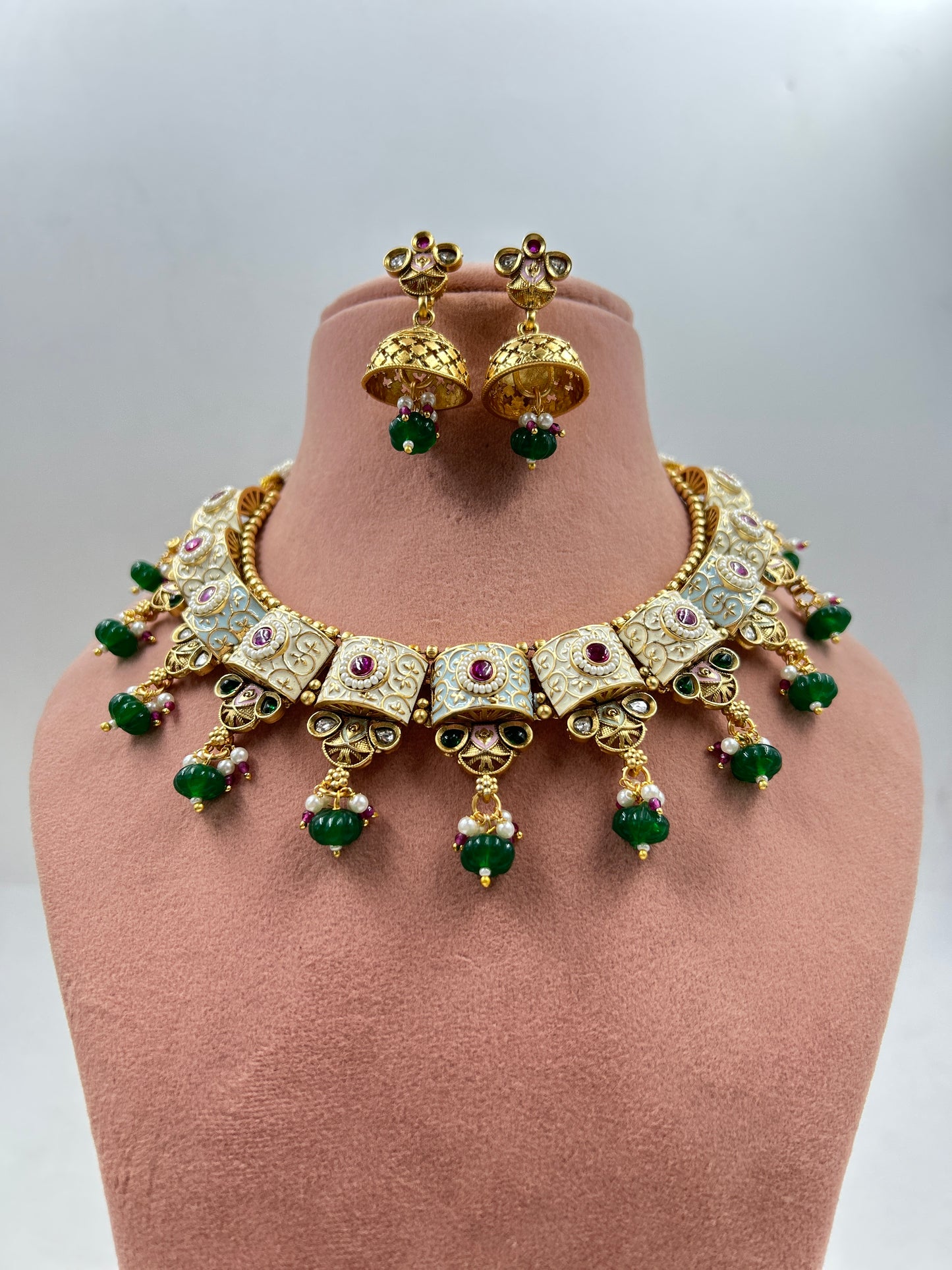 Suhana Gold Necklace : Green