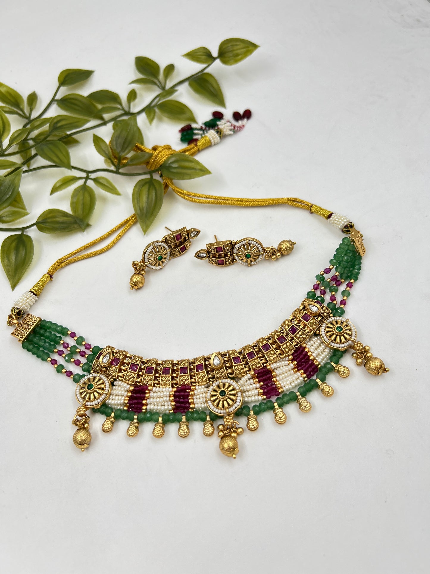 Gauravi Gold Necklace : Multi