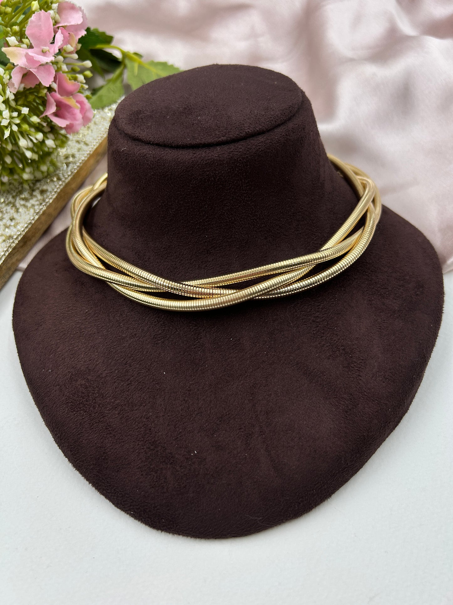 Inter-twined 18k Gold Plated Neckpiece