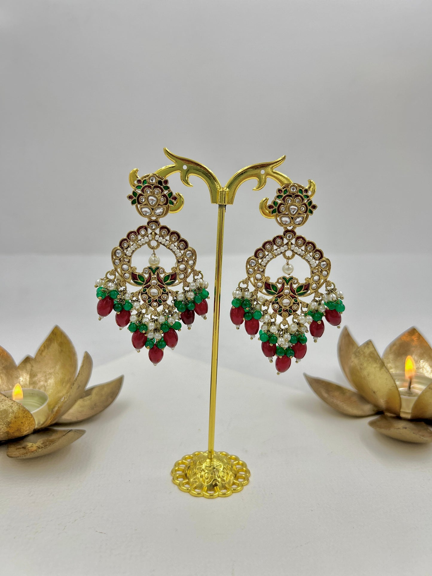 Divyanka Earrings : Maroon