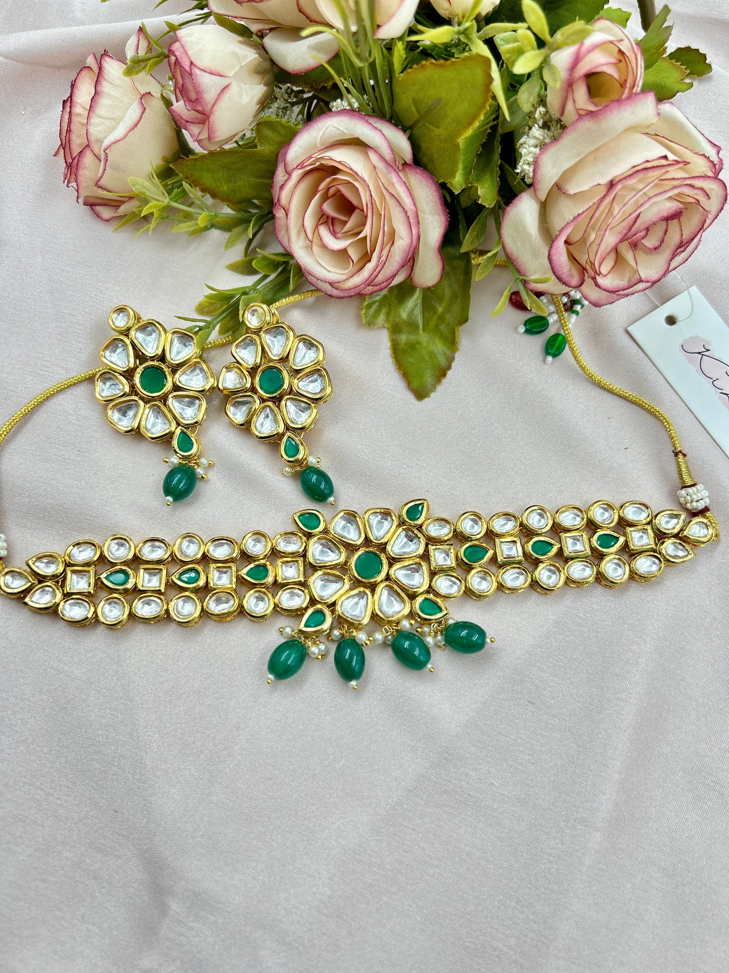 Shubhu Kundan Choker : Green