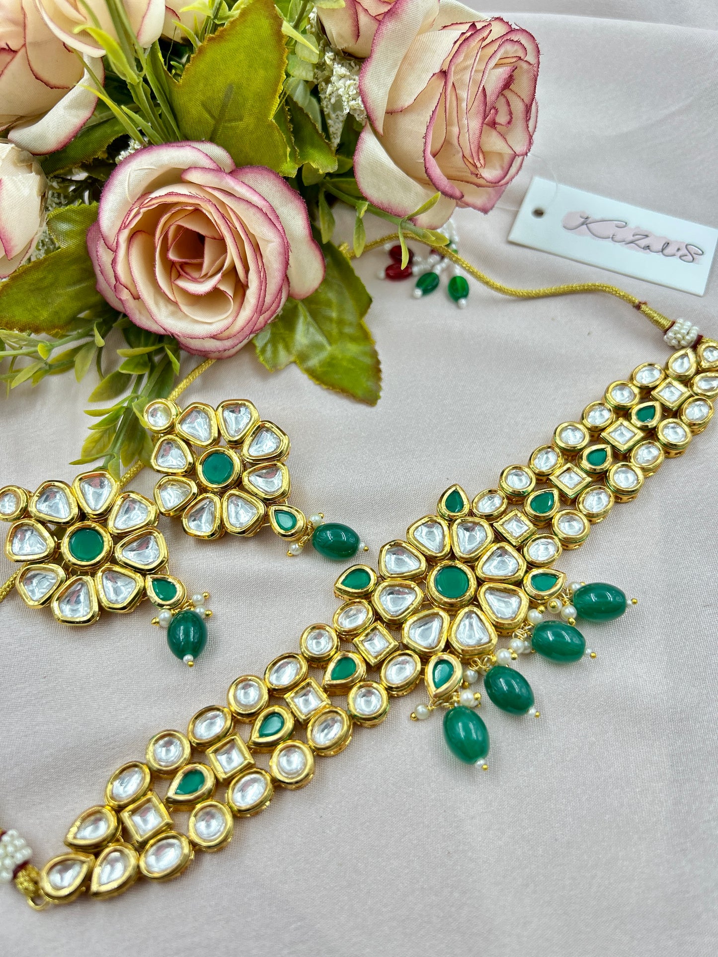 Shubhu Kundan Choker : Green