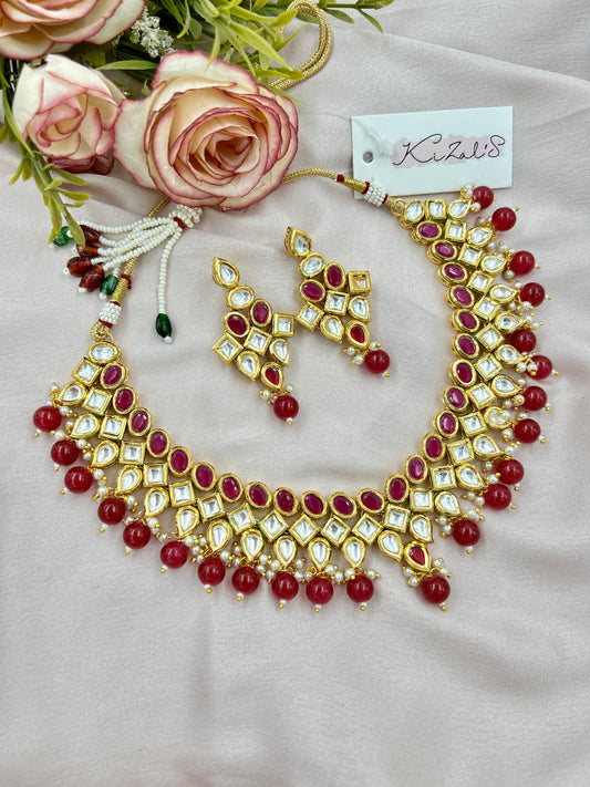 Kamini Kundan Necklace : Ruby