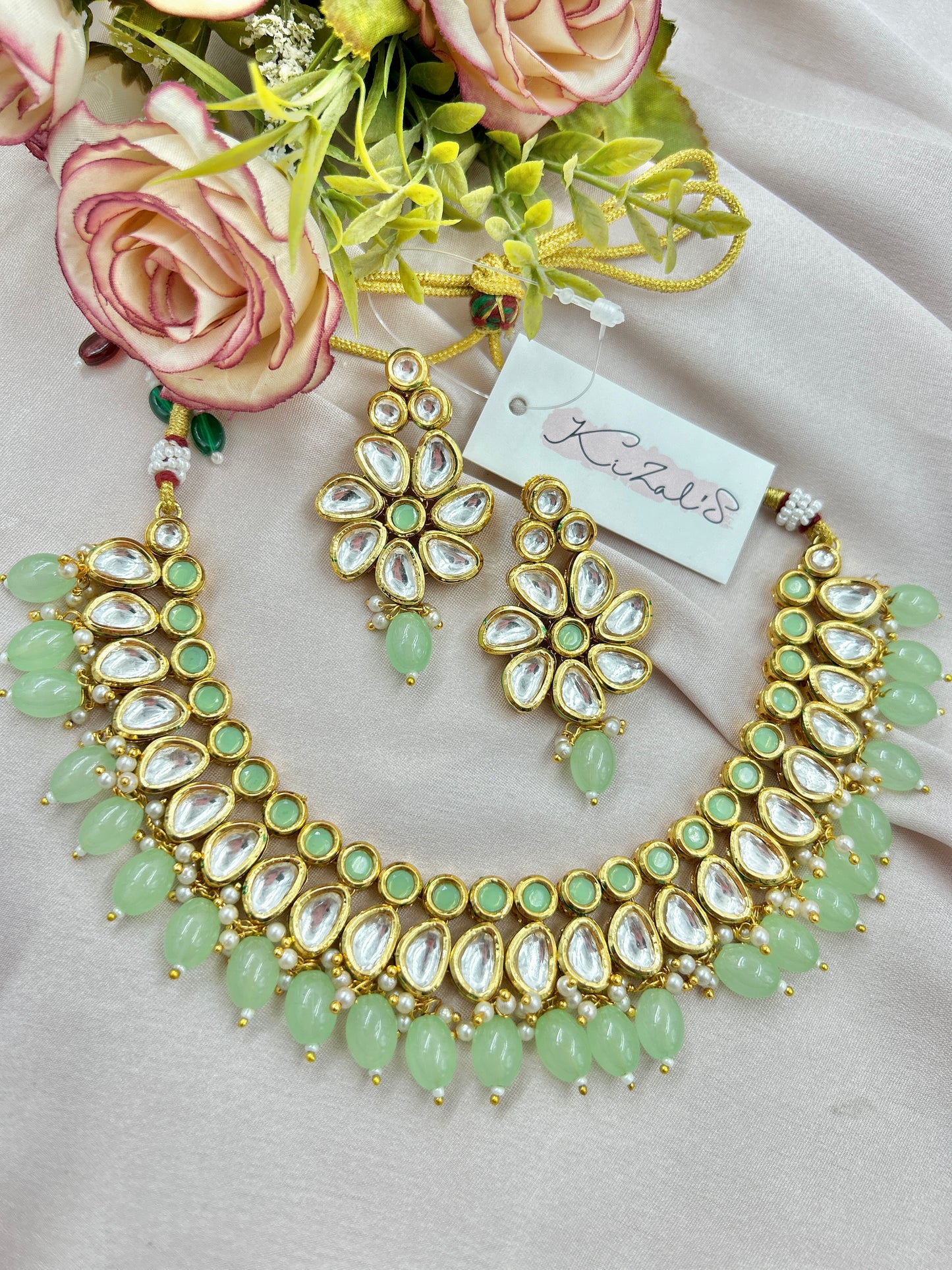 Sumedha Kundan Necklace : Mint