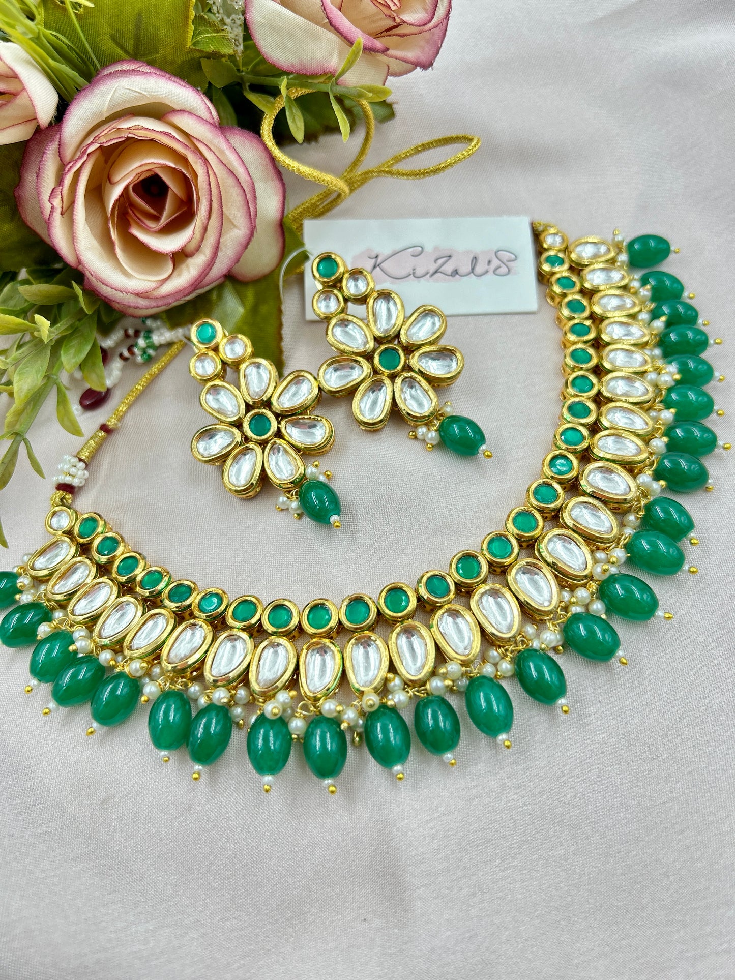Sumedha Kundan Necklace : Green