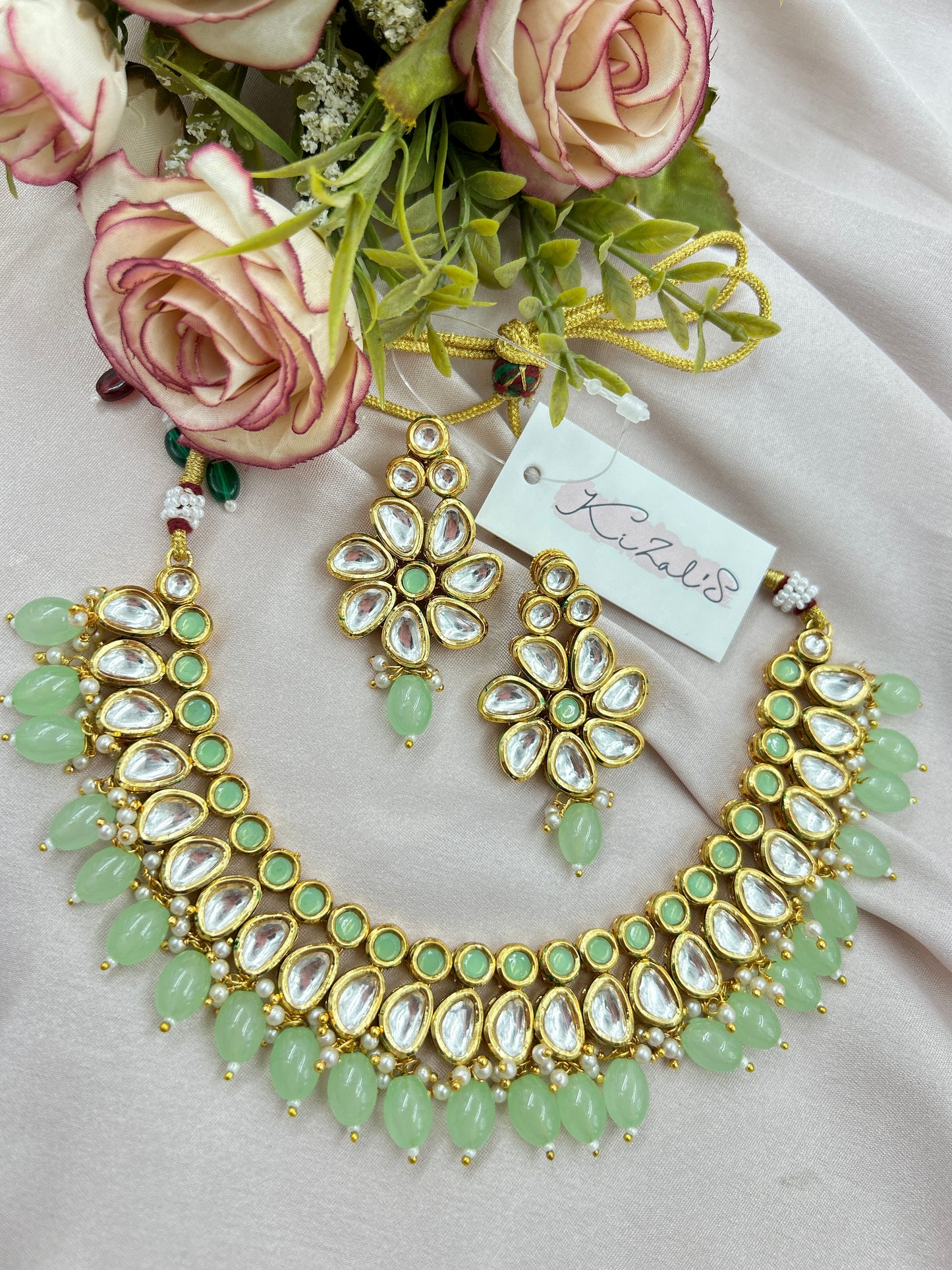 Sumedha Kundan Necklace : Mint