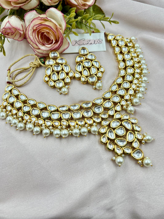 Priya Kundan Necklace : White