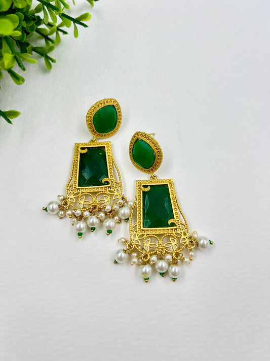 Mira Earrings : Green