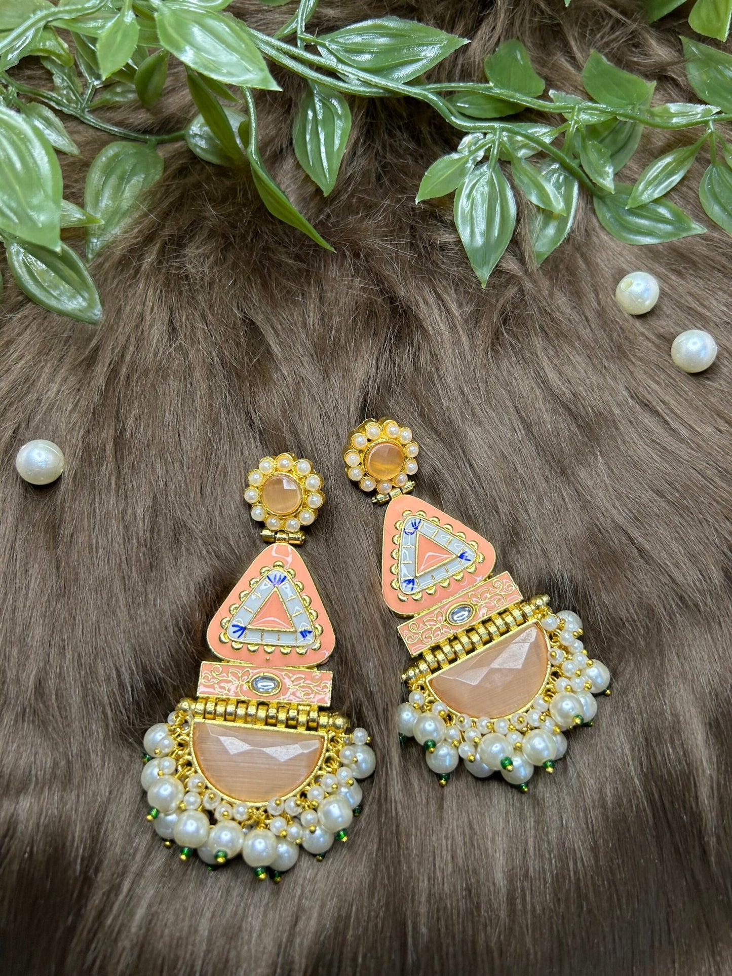 Ahana: Earrings - Peach