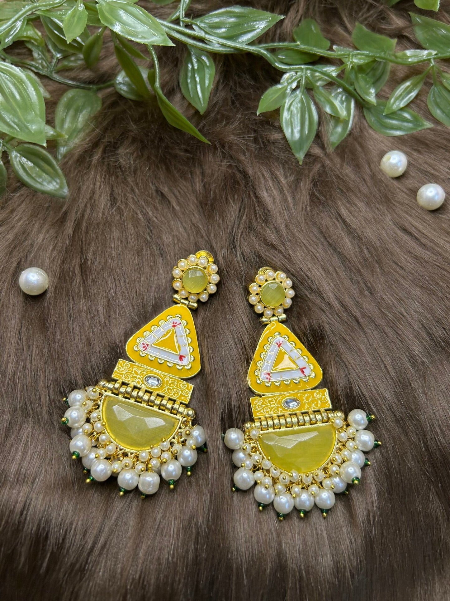 Ahana: Earrings - Yellow