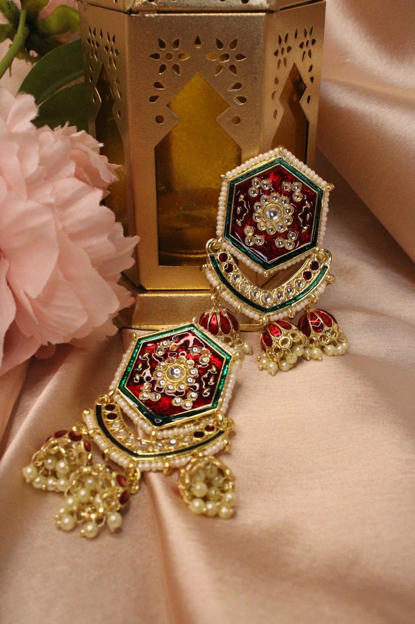 Aleezah: Earrings - Red