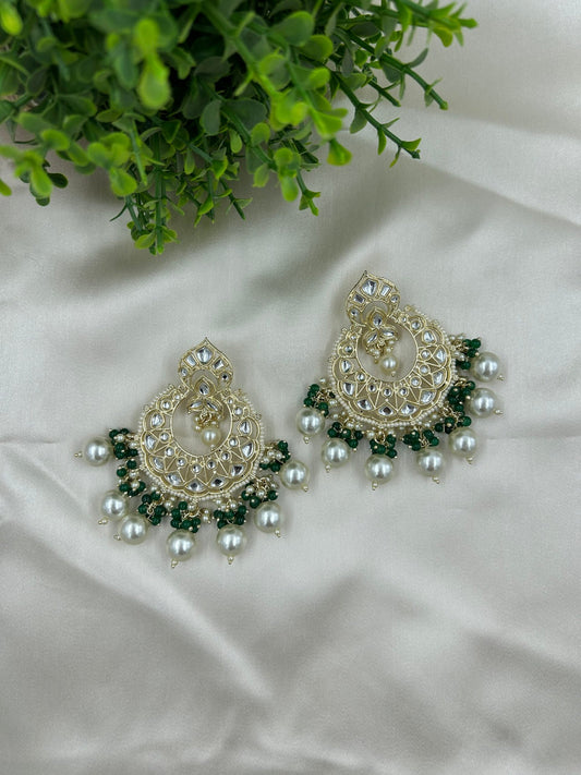 Vaanya Earrings - Dark Green