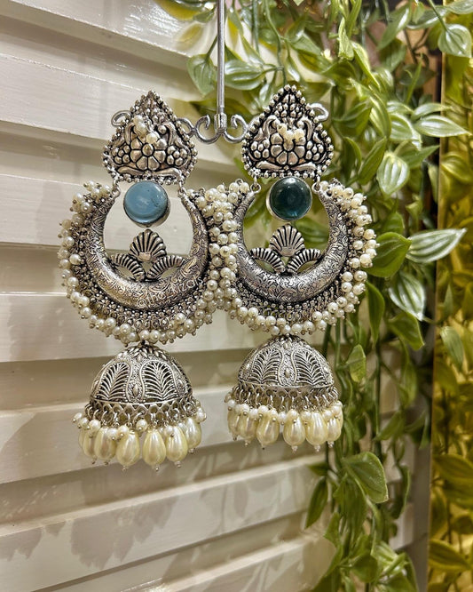 Fatimah: Earrings - Blue