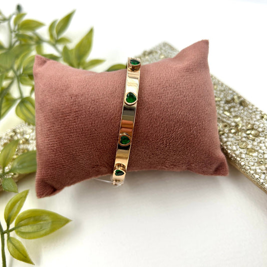 Emerald Hearts RoseGold Bracelet