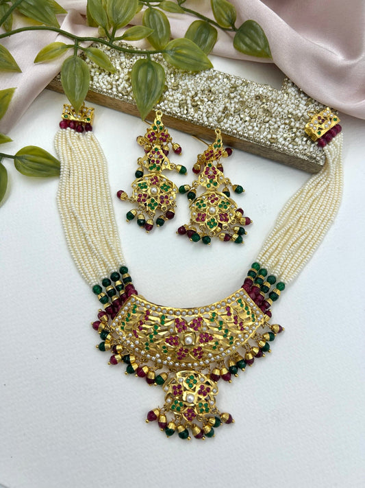 Qayamat Jadau Gold Plated Set