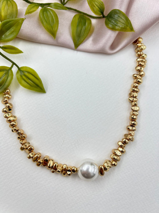 Felix Single Pearl Gold Plated Chain