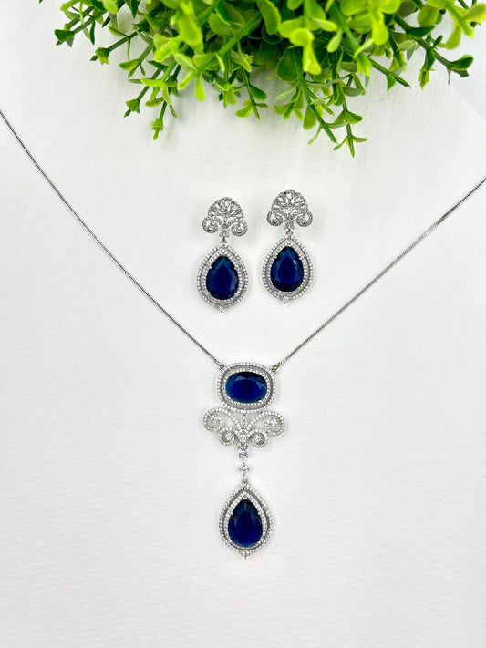 Regina AD Pendant Set - Sapphire