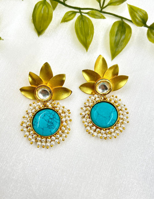 Petal Earrings - Turquoise