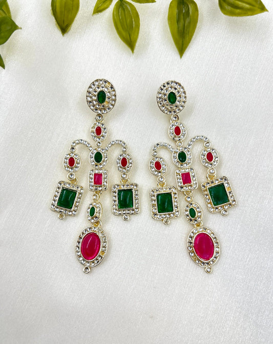 Chandelier Earrings - Dark Green