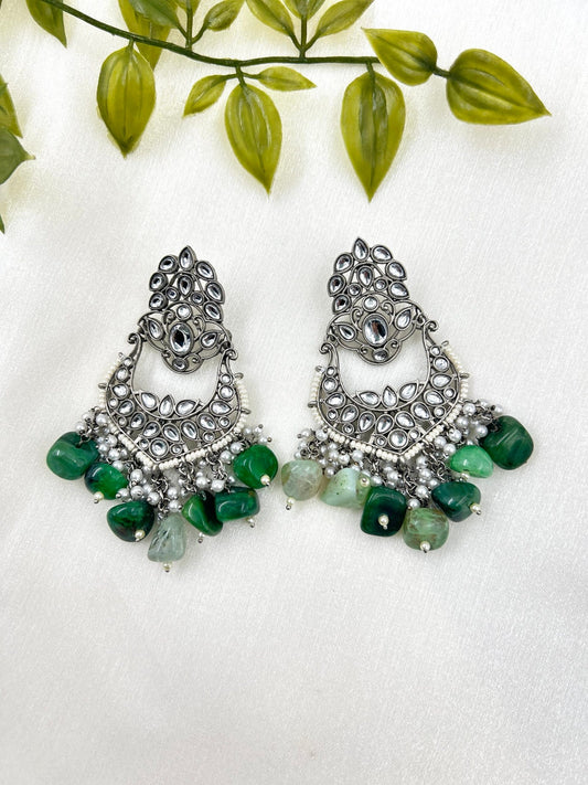 Khwaish Earrings - Dark Green