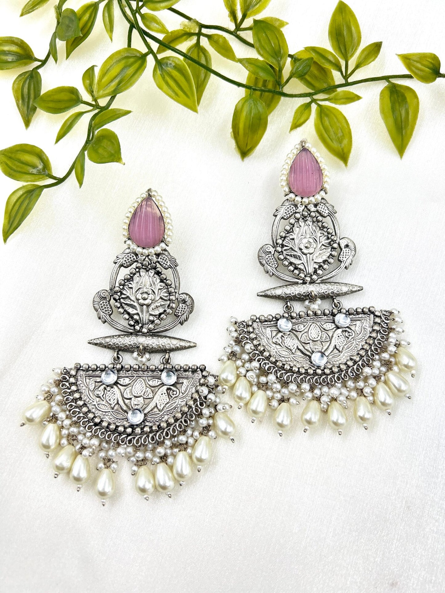 Qudrat Earrings - Baby Pink