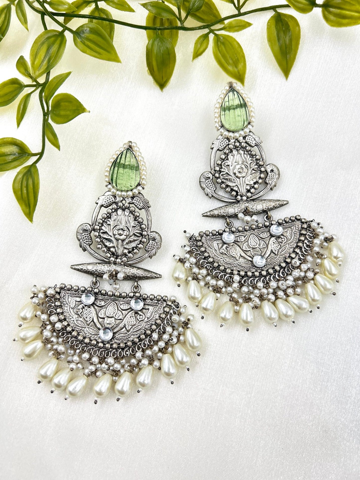 Qudrat Earrings - Green