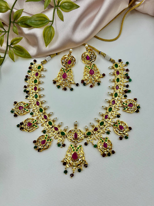 JaiShree Jadau Necklace : RubyGreen