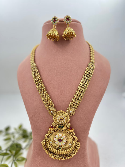 Anika Gold Antique Long Necklace