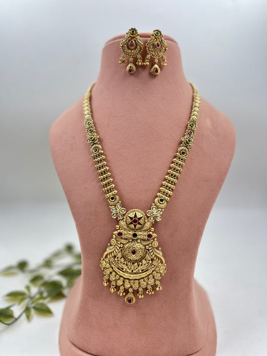 Ishani Gold Antique Long Necklace