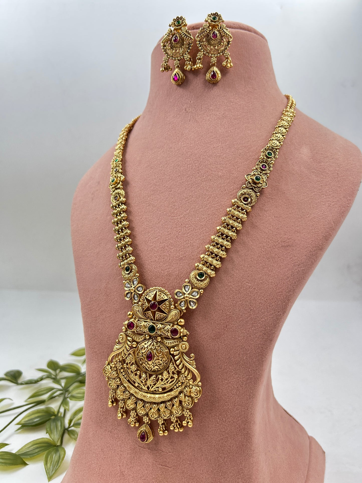 Ishani Gold Antique Long Necklace
