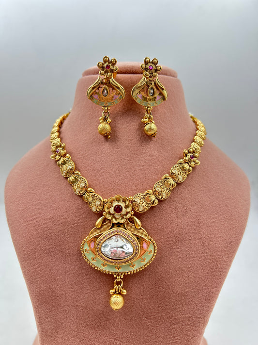 Tushari Gold Antique Necklace
