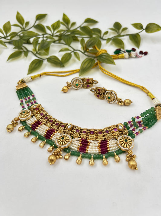 Gauravi Gold Necklace : Multi