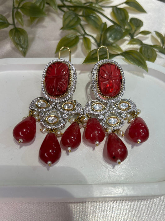 Swasti Earrings - Ruby