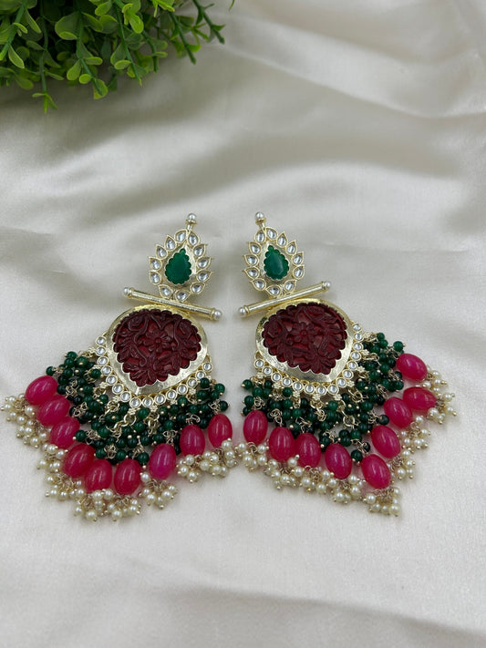 Vamsee Earrings - Magenta